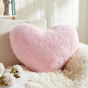 Heart  Light Pink Heart Shaped Pillows, Ultra Soft Extra-Large Fluffy Pillows
